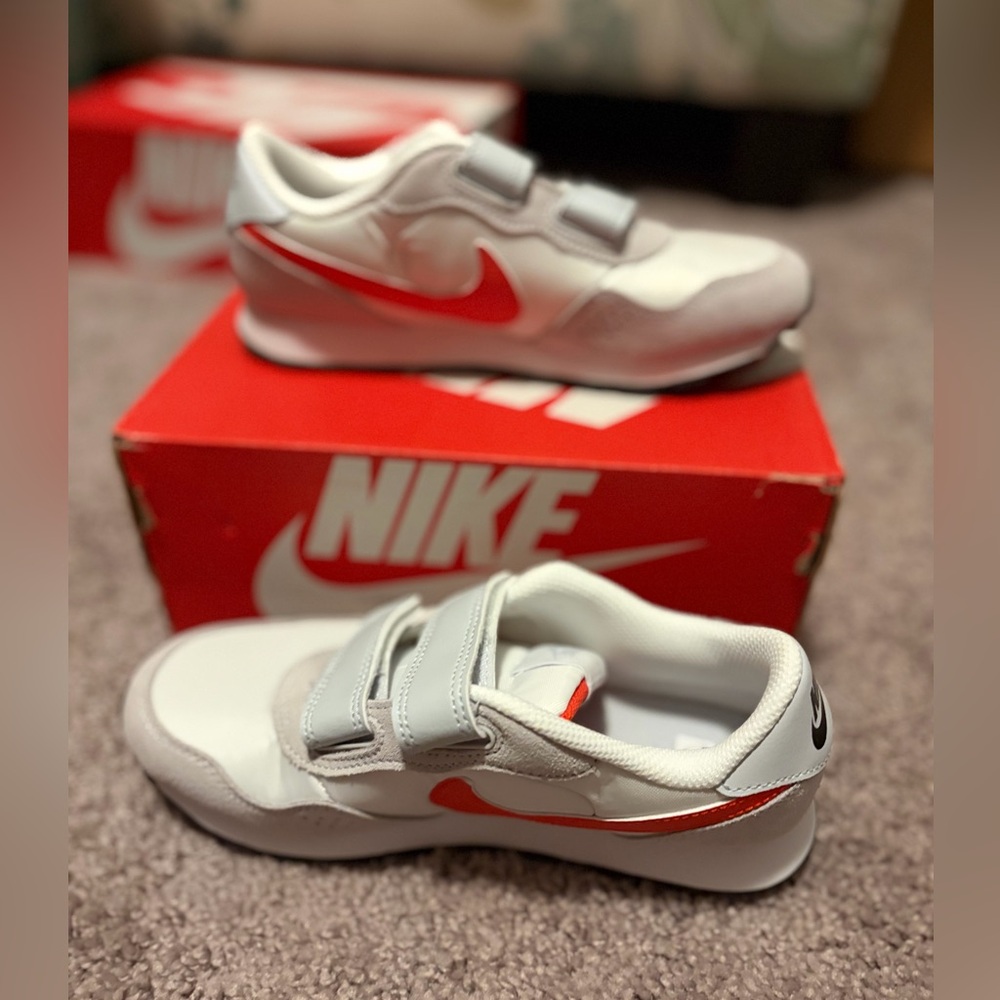 Nike Kids Sneakers - White and Red with Gray Accents